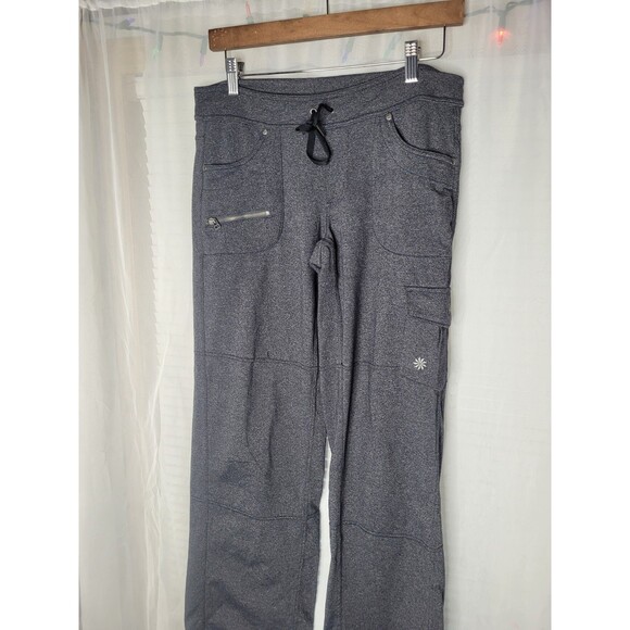 Athleta Bettona Boyfriend Pant Womans Small Heathered Gray Cargo Hiking Stretch - Picture 2 of 5